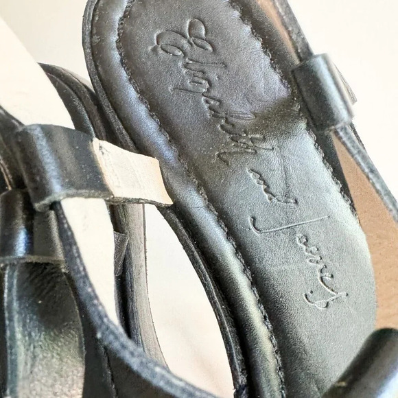 Elizabeth and James Black Leather Strappy Sandals 36.5 - Picture 6 of 9